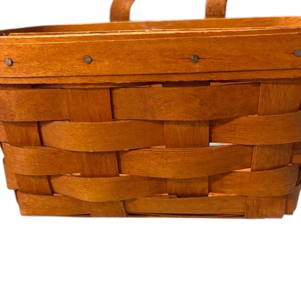 Vintage 1991 Longaberger Small Brown Wall Hanging Basket - Picture 8 of 10